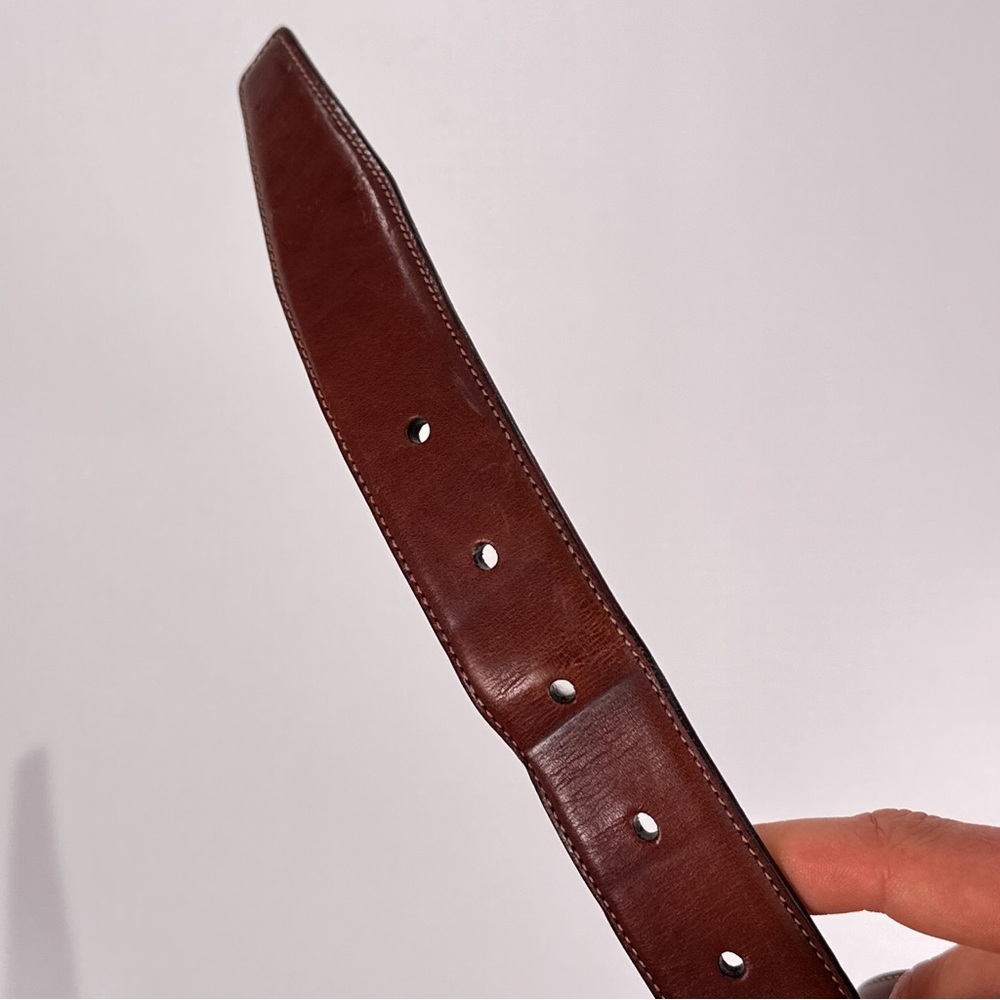 Trafalgar Men’s Dress Belt Easton Cortina Leather Brown Size 40 - Picture 4 of 15